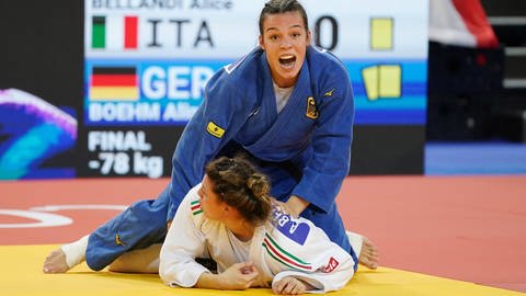 Zweimal hat Alina Böhm die Judo-EM bereits gewonnen. Zuletzt 2023 im Finale gegen die Italienerin Alice Bellandi.